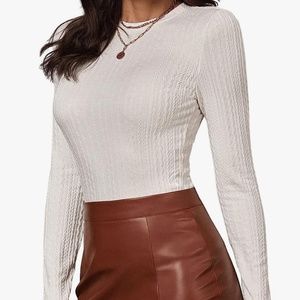 Verdusa Women's Basic Mock Neck Top